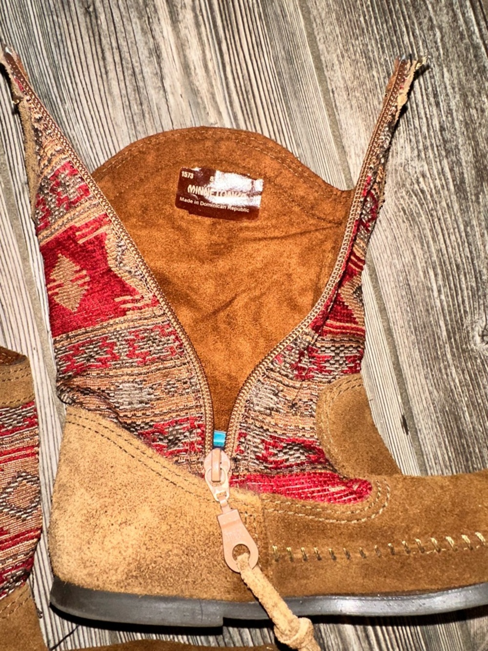 Minnetonka Baja Tapestry Boots Boho Western Line Dancing Festival Fairy Size 8 - Picture 4 of 7